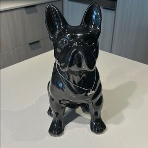 Glossy Black French Bulldog Decor Accent